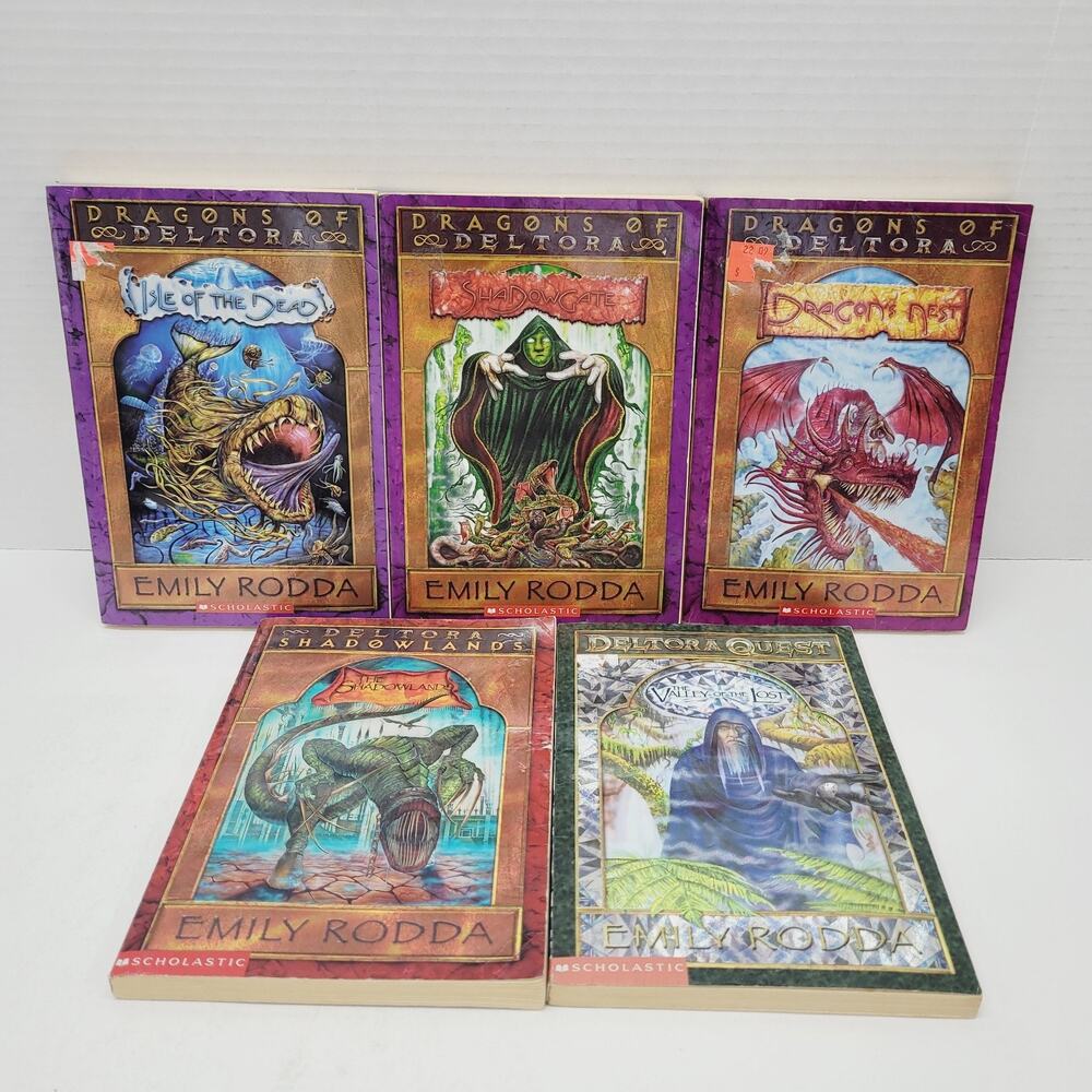 Lot of 5 Emily Rodda 3 Dragons of Deltora 1 Shadowlands 1 Deltora Quest books